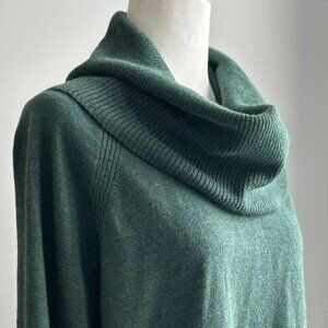 Nicole Miller Evergreen Oversized Cowl Neck Extra Fine Merino Sweater – US L